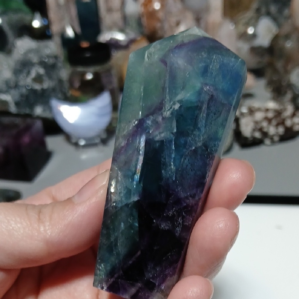Multicolor Fluorite Crystal Point - Picture 4 of 4